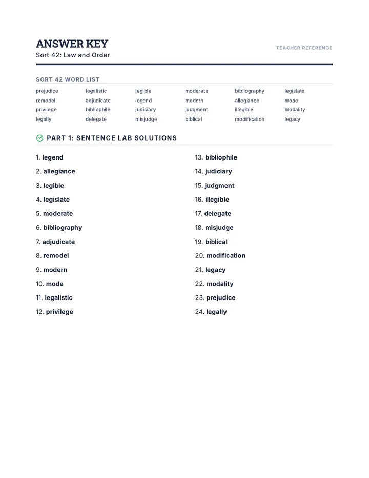 Roots of Law Answer Key