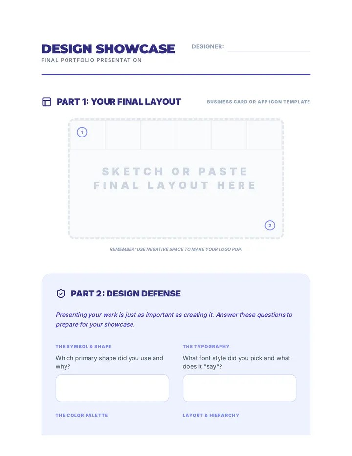 Design Showcase Worksheet