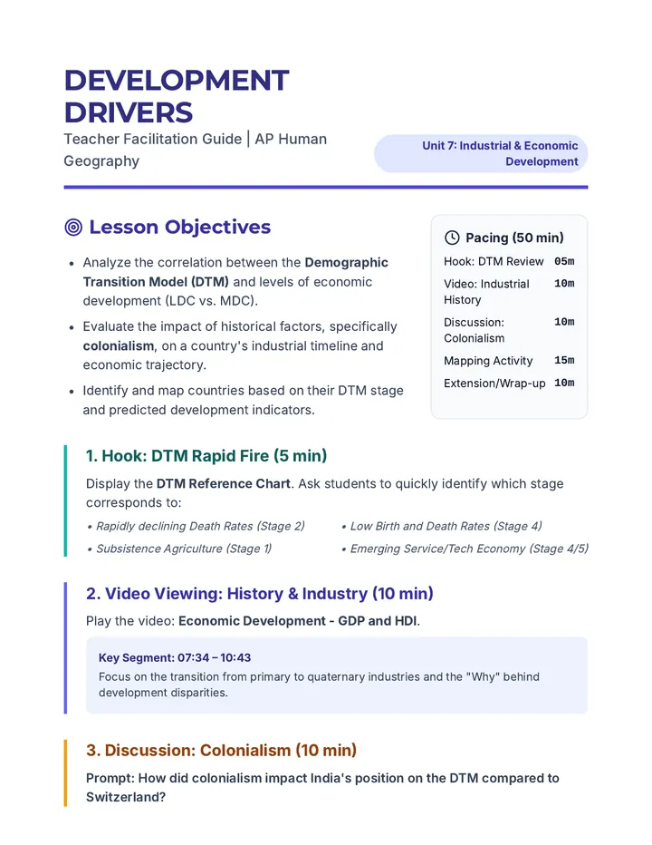 Development Drivers Teacher Guide