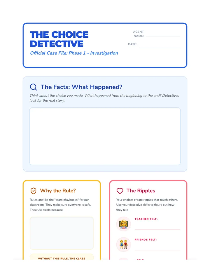 Choice Detective Reflection Sheet Thin page 1