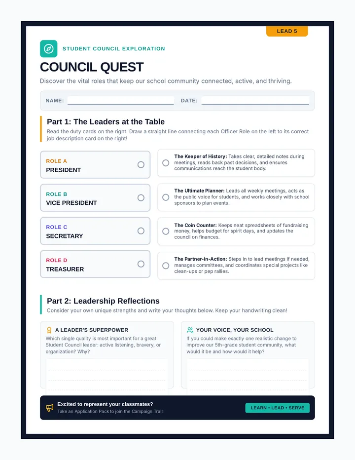 Council Quest Worksheet