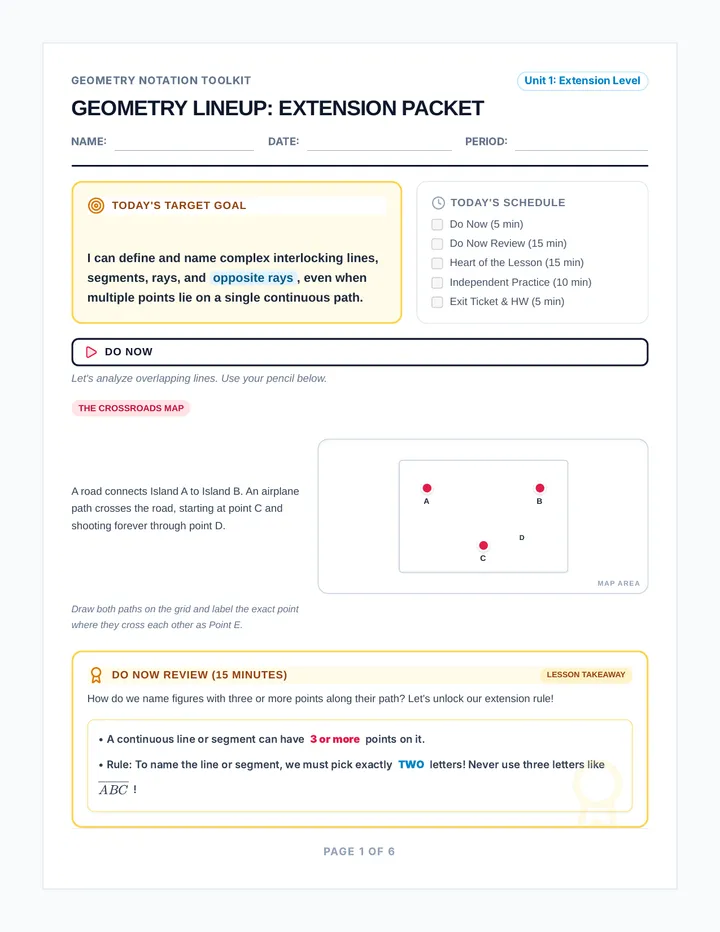 Geometry Lineup Extension Packet