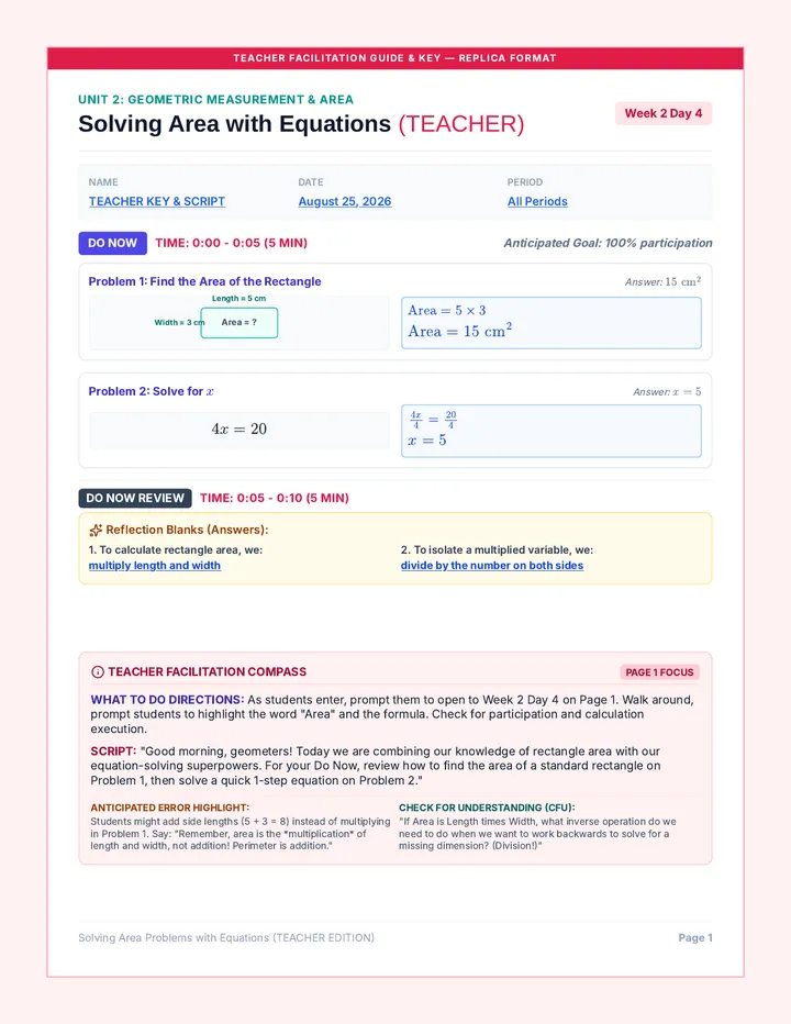 Equation Balancing Teacher Packet