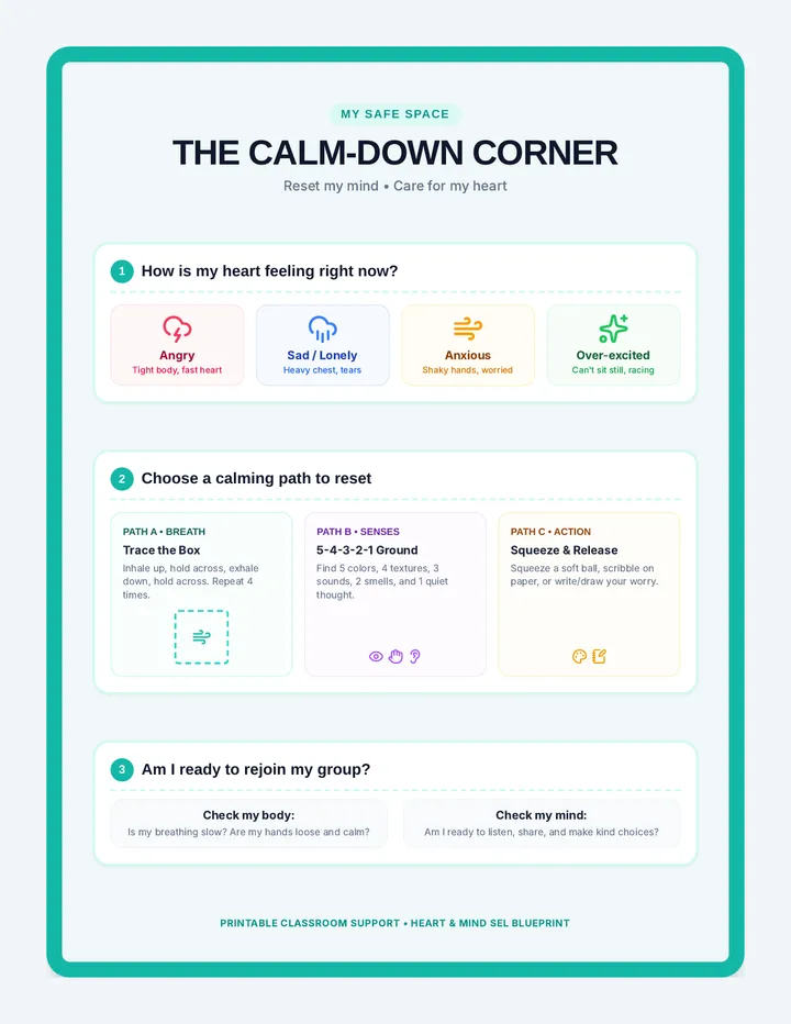 Calm and Connect Anchor Charts