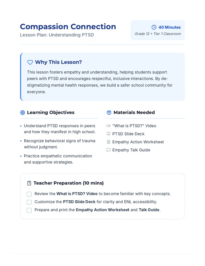 Compassion Connection Lesson Plan
