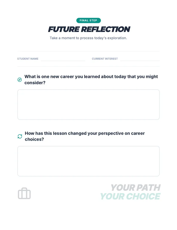 Future Reflection Exit Ticket