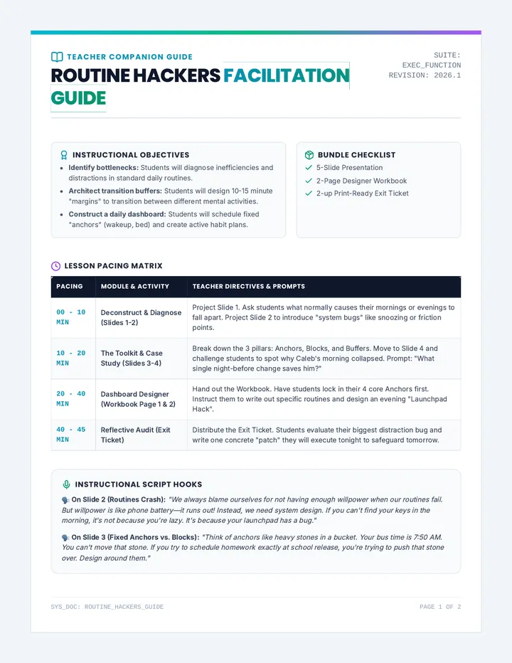 Routine Hackers Teacher Guide