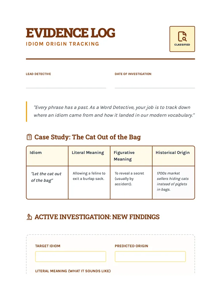 Etymology Evidence Log