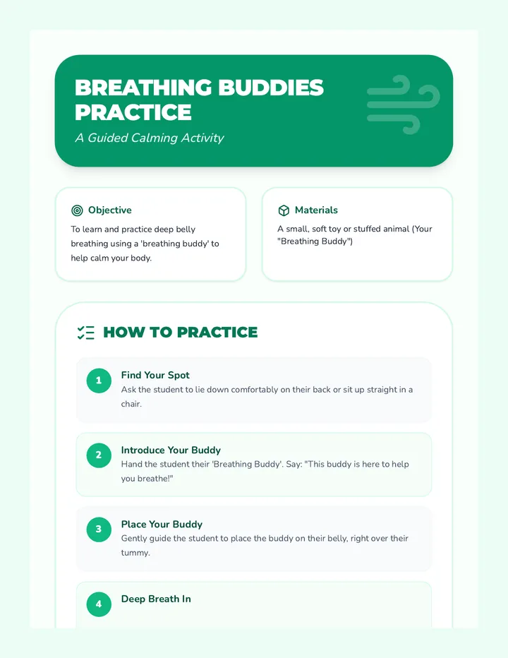 Breathing Buddies Practice Activity