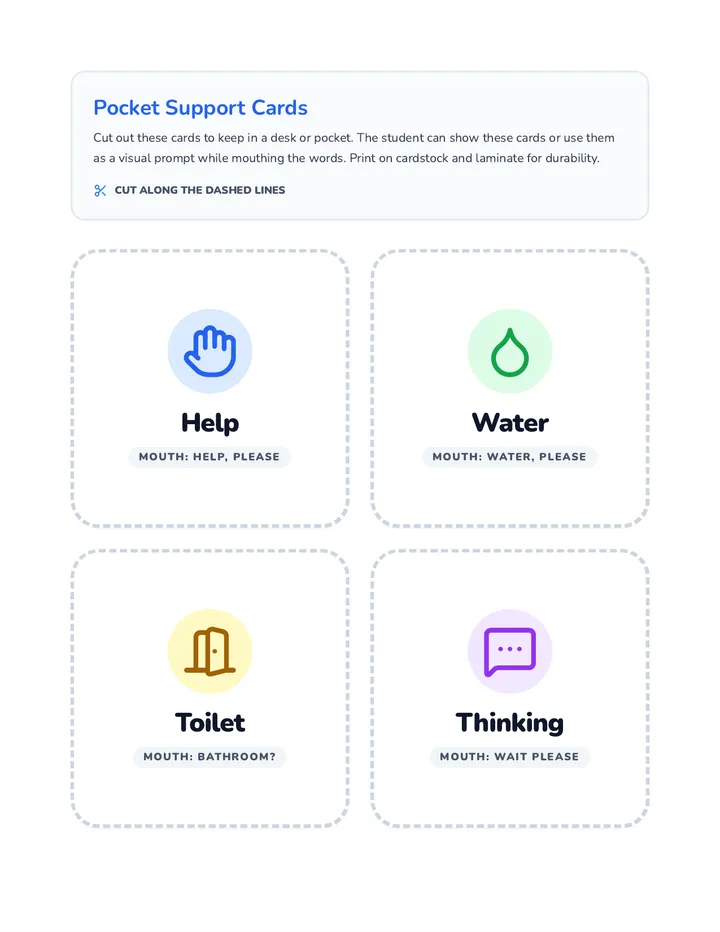 Pocket Support Cards