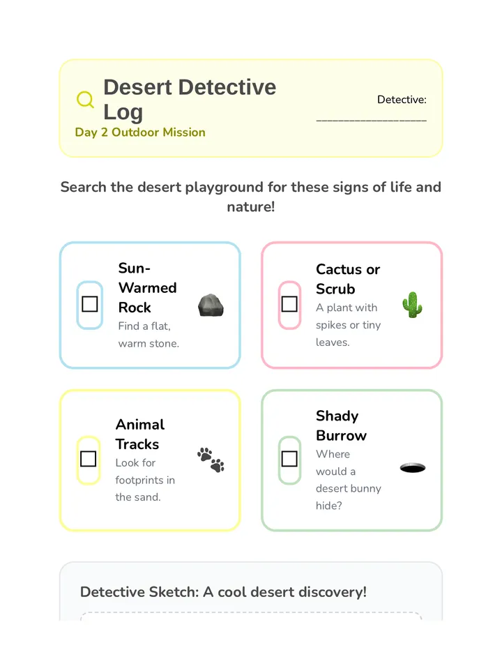 Desert Detective Log