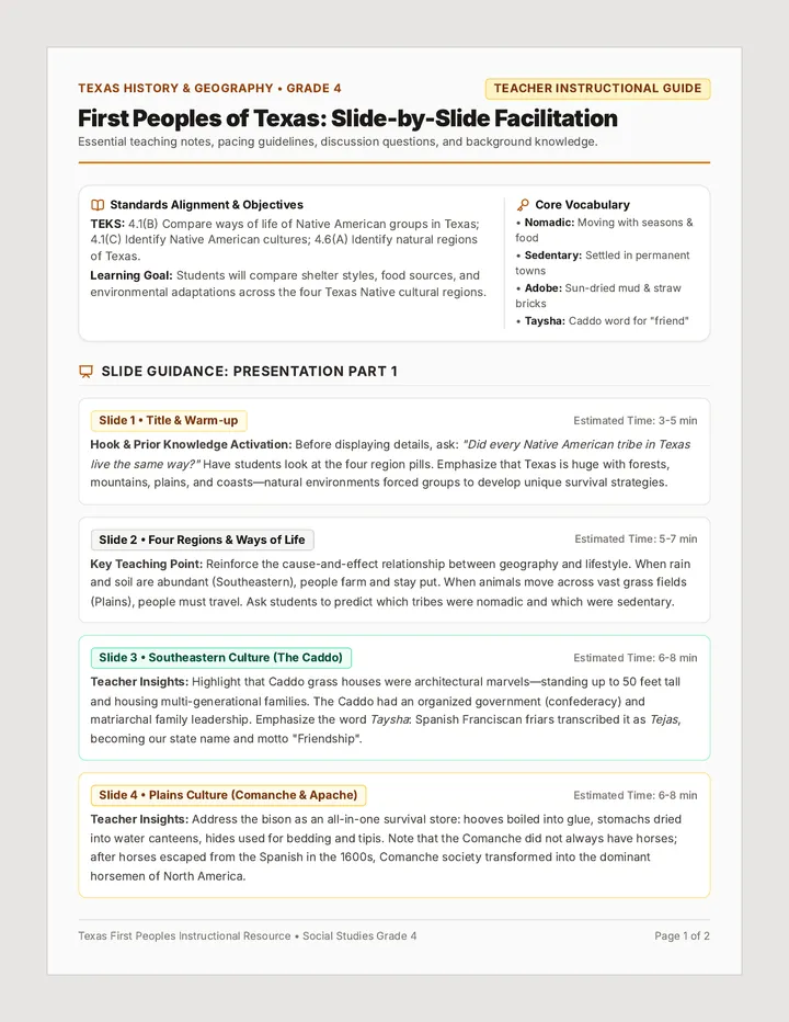 Texas First Peoples Teacher Guide