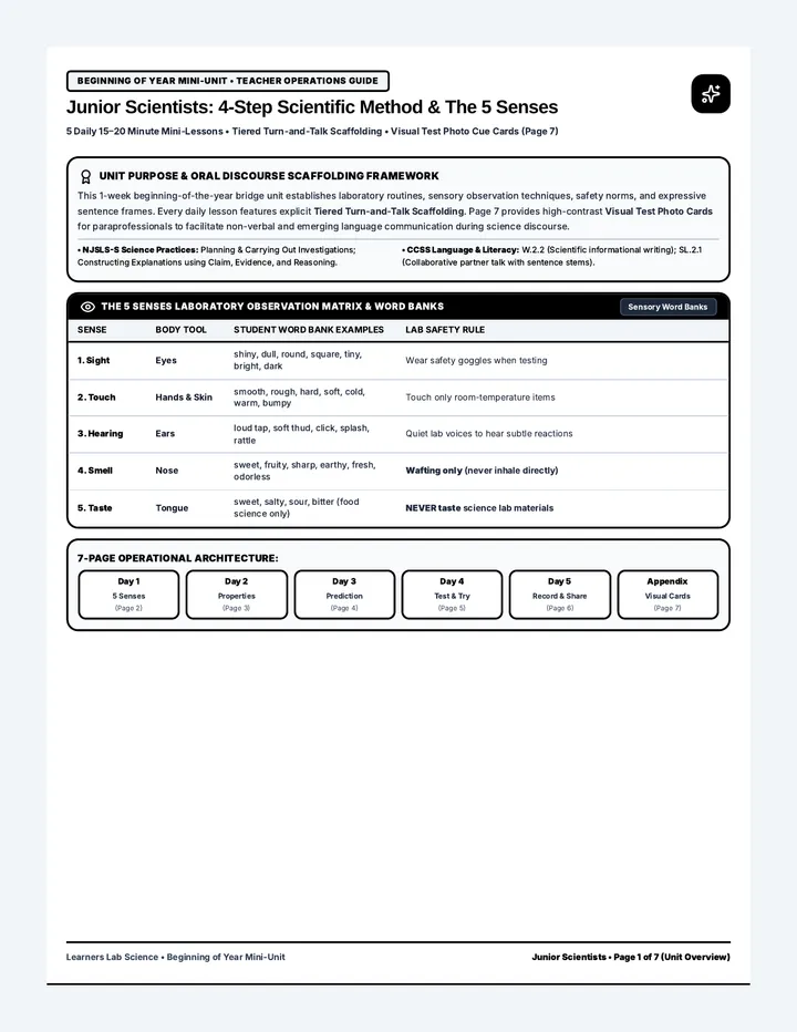 Junior Scientists Lesson Plans