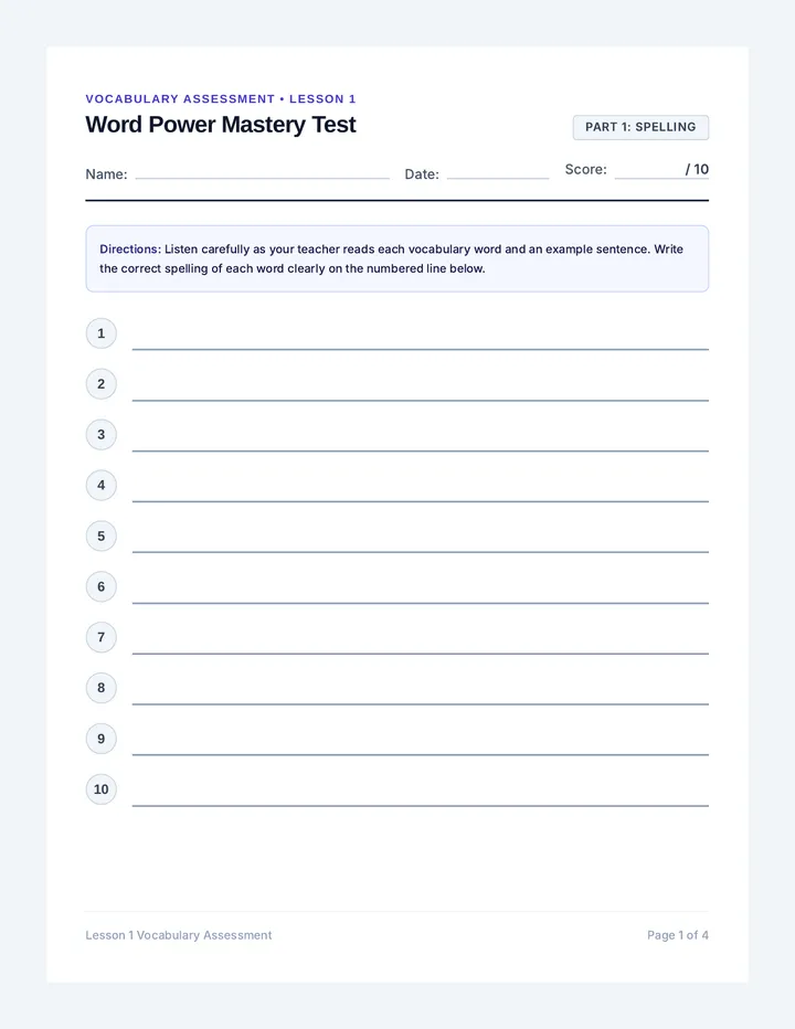 Word Power Mastery Test