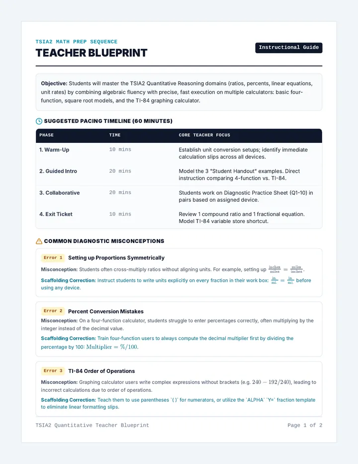 TSIA2 Quantitative Teacher Guide