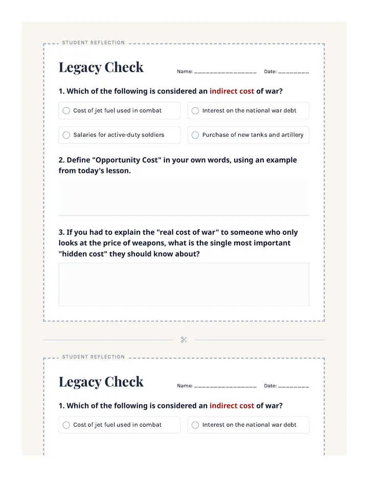 Legacy Check Exit Ticket