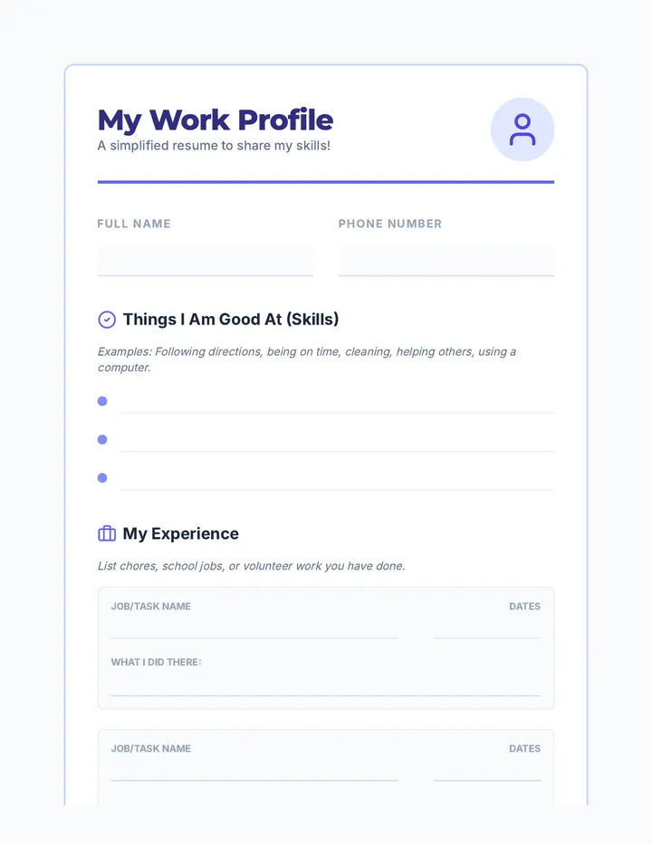 Work Profile Template