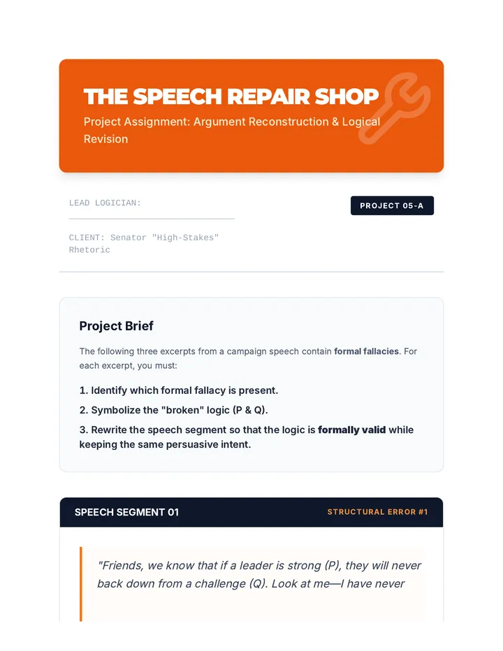 Speech Repair Project Sheet