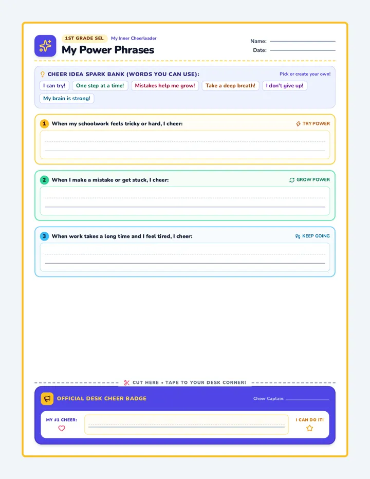 Power Phrases Worksheet