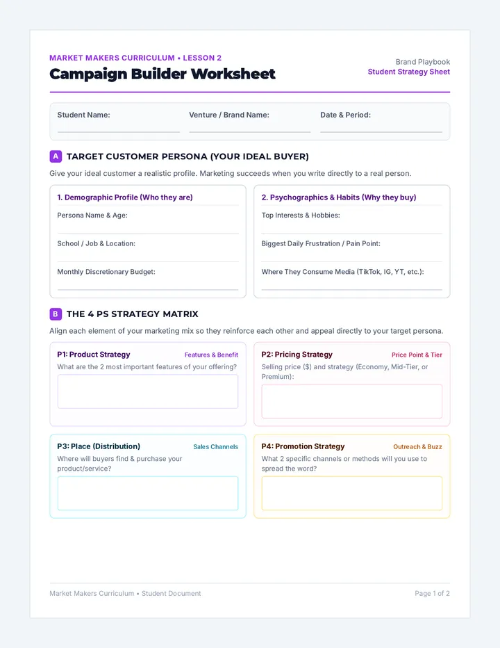 Campaign Builder Worksheet
