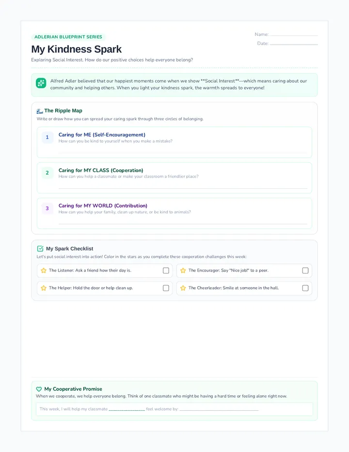 Kindness Spark Worksheet