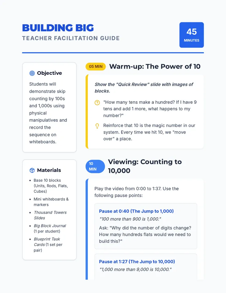 Building Big Teacher Guide