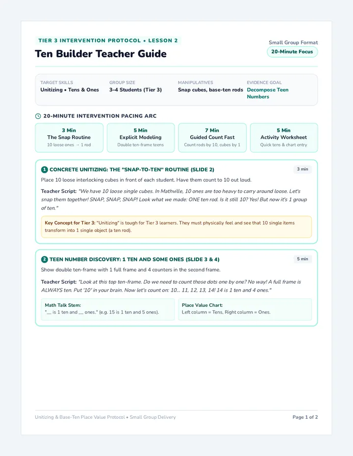 Ten Builder Teacher Guide