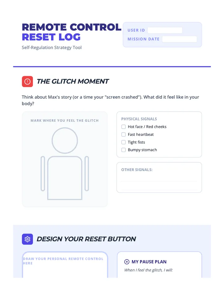 Reset Button Worksheet