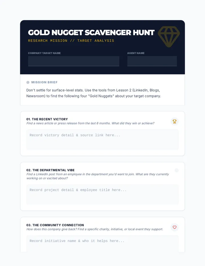 Gold Nugget Scavenger Hunt