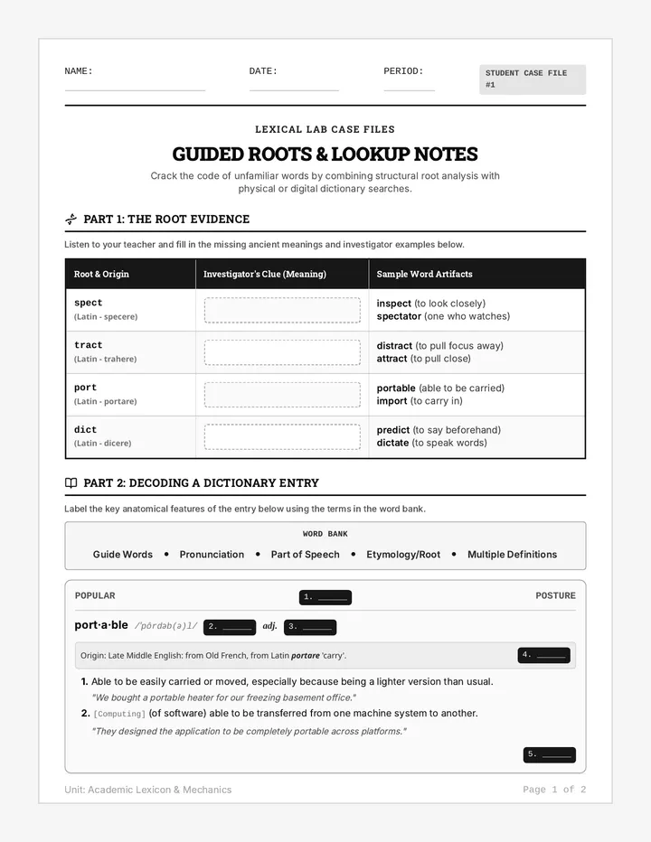 Case Files Guided Notes