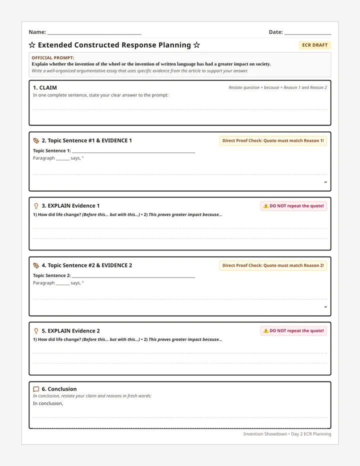 ECR Argument Planning Page