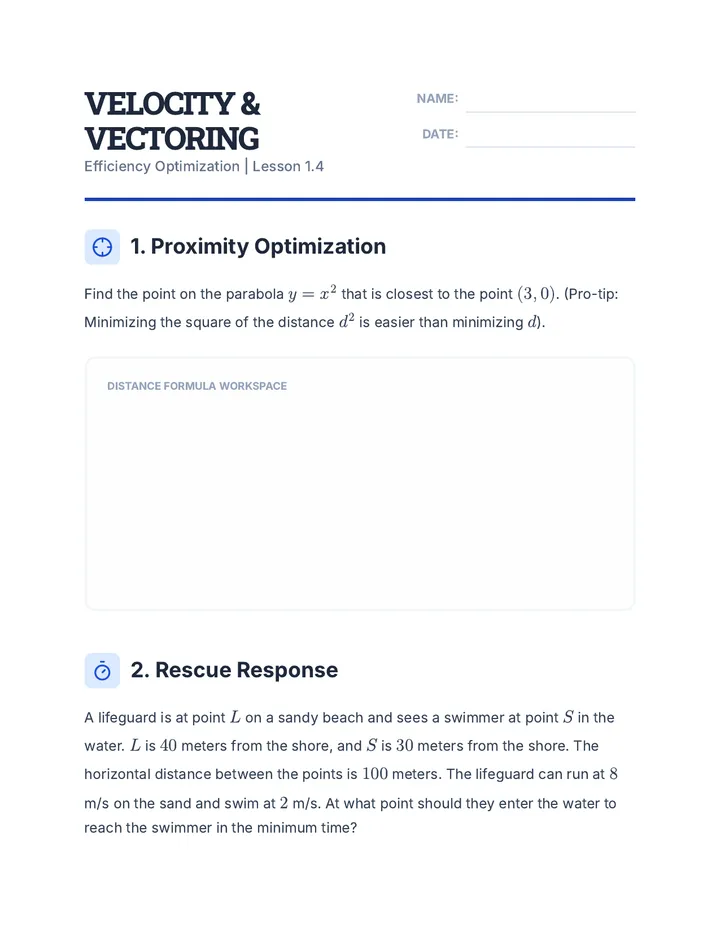 Distance Motion Worksheet