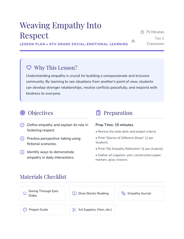 Weaving Empathy Lesson Plan