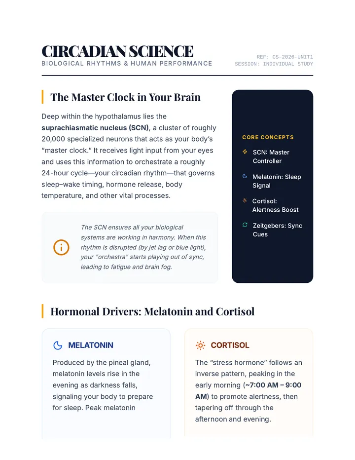 Circadian Science Overview Reading