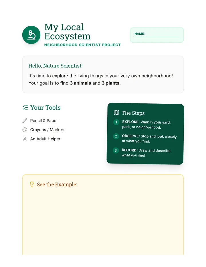 My Local Ecosystem Project Guide
