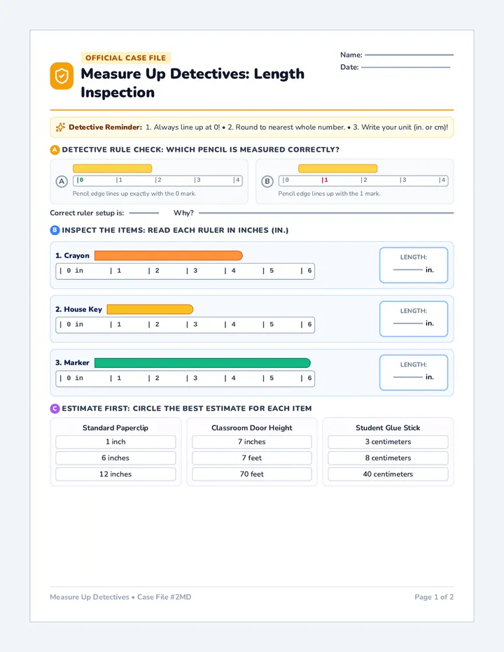 Measure Up Worksheet