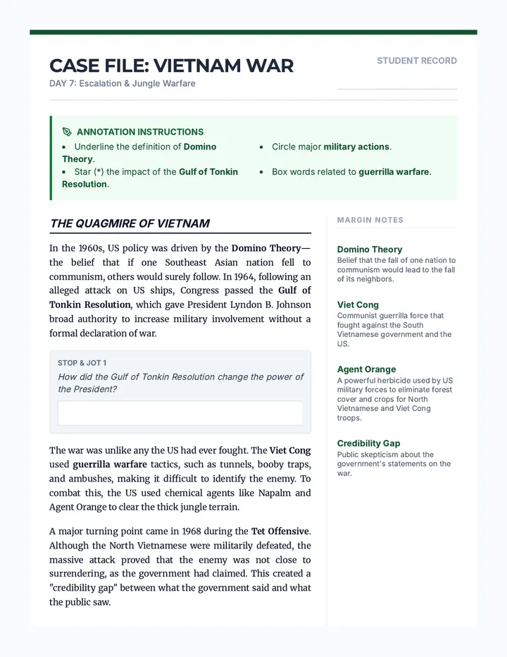 Vietnam Escalation Study Packet