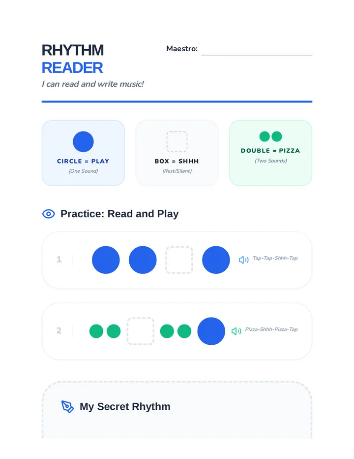 Rhythm Reader Worksheet