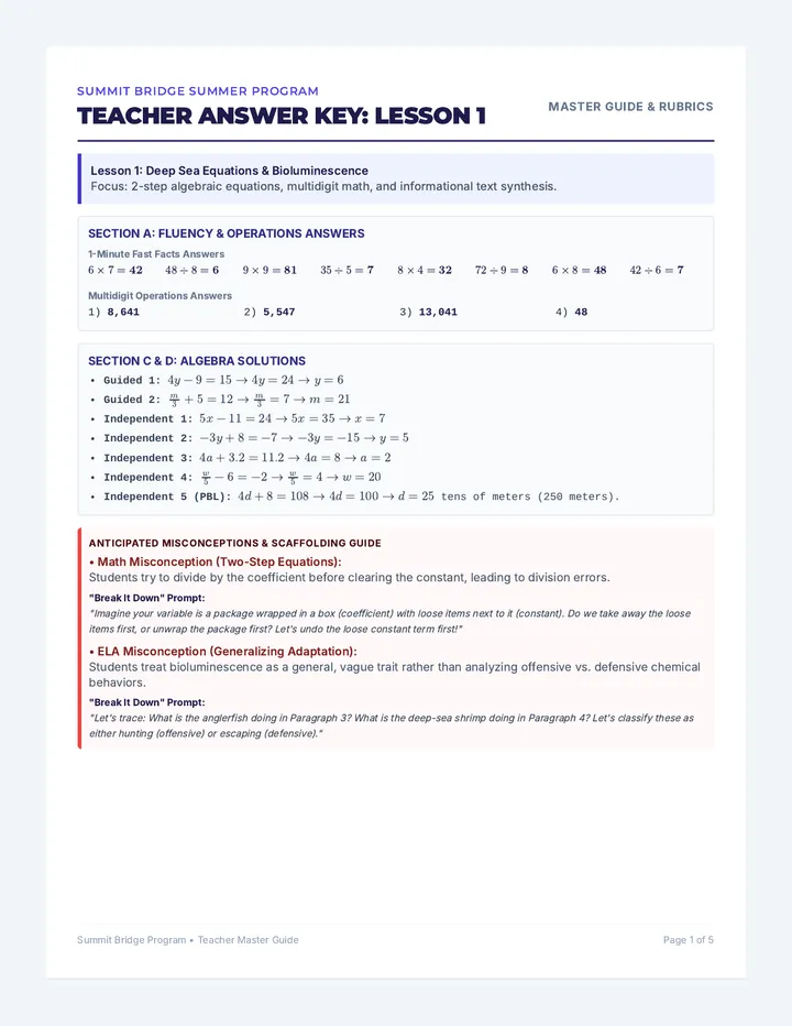 Summit Bridge Teacher Guide