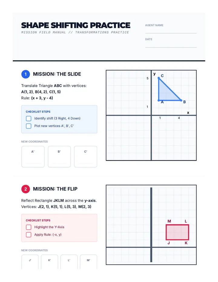 Shape Shifting Practice Worksheet