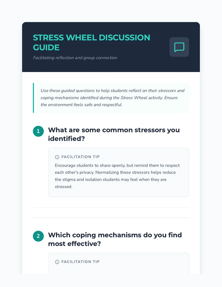 Stress Wheel Discussion Guide
