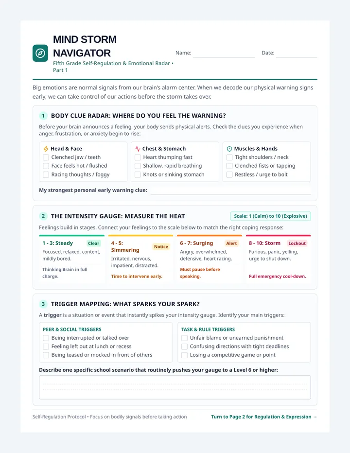 Mind Storm Navigator Worksheet
