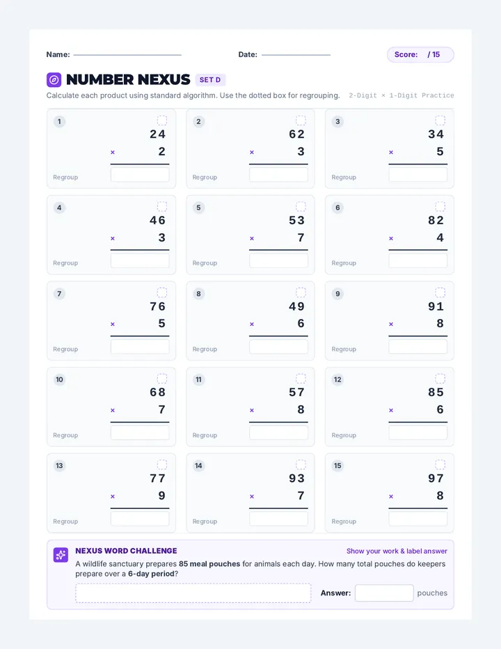 Number Nexus Worksheet