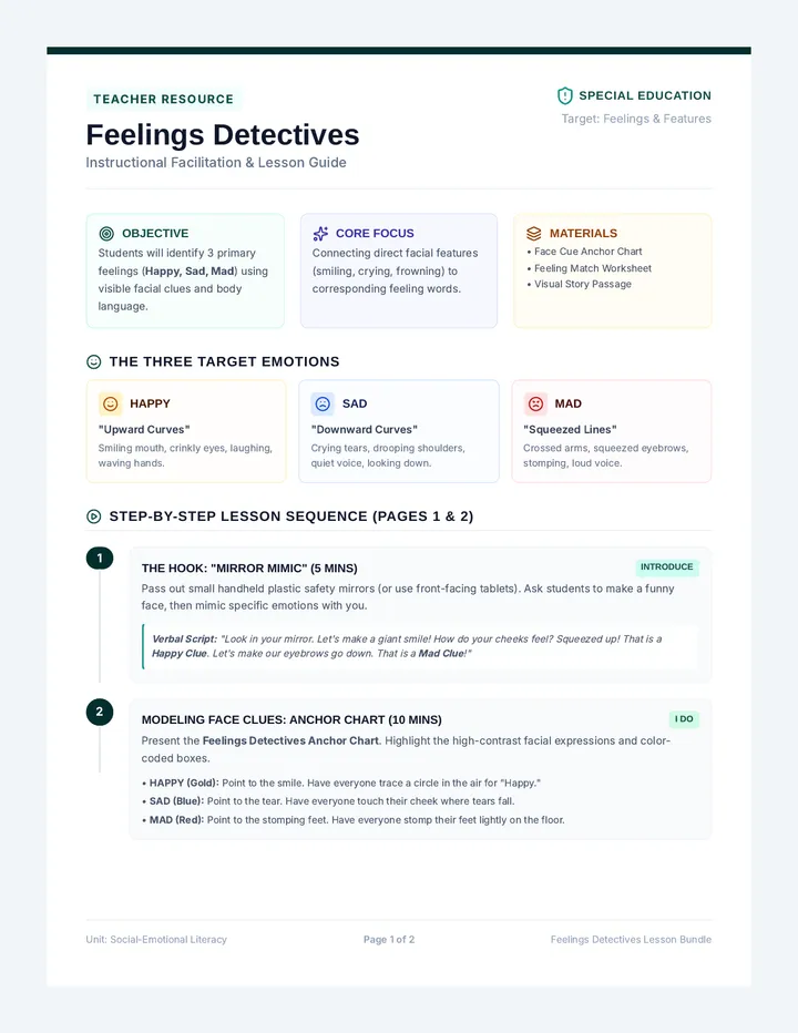 Feelings Detectives Teacher Guide