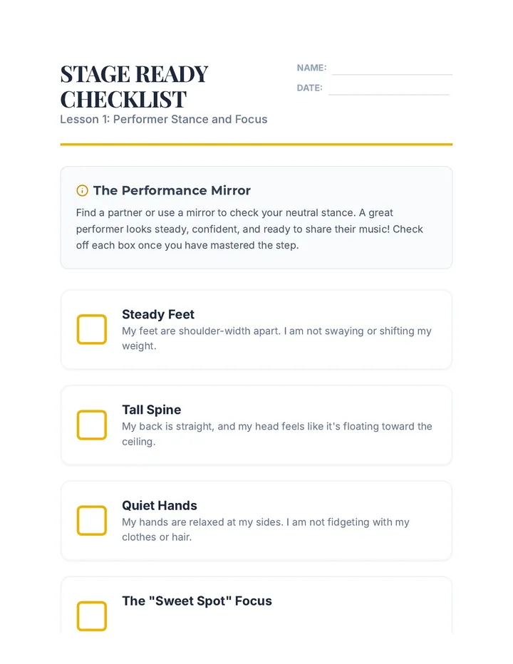 Stance Checklist Worksheet