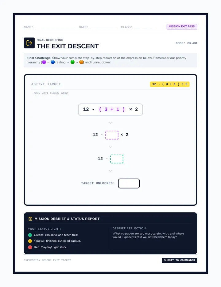 Expression Rescue Exit Ticket