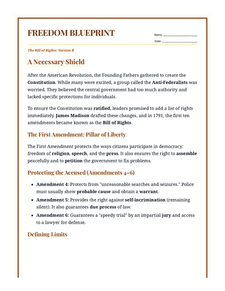 Freedom Blueprint Version B Worksheet