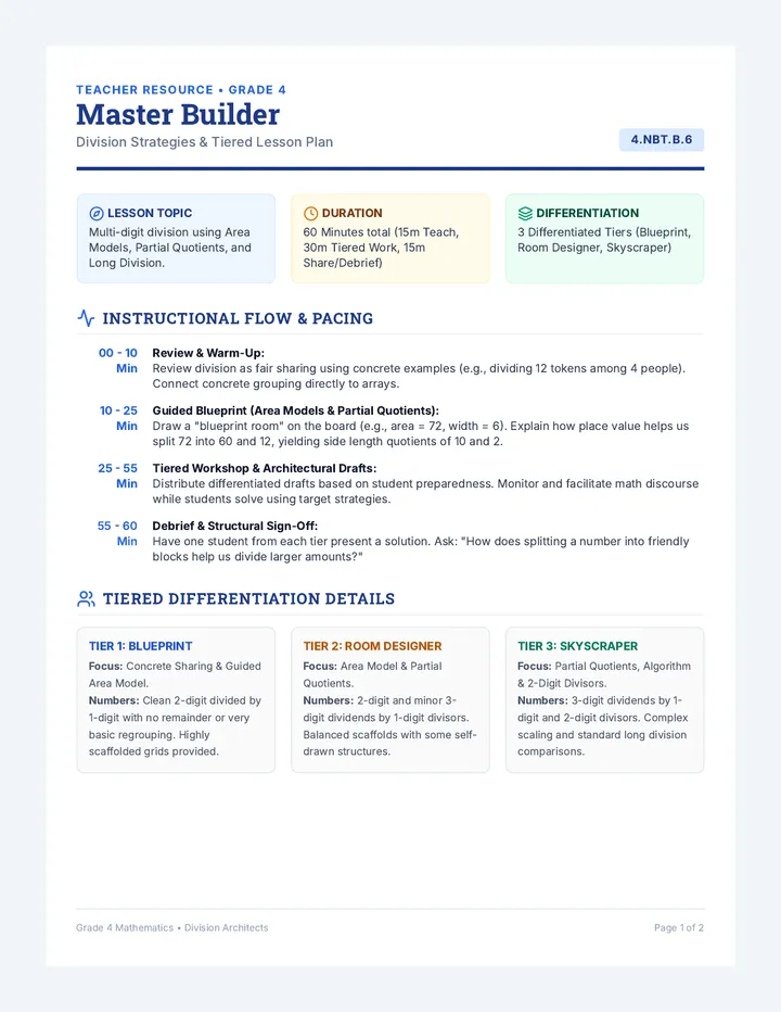 Master Builder Teacher Guide