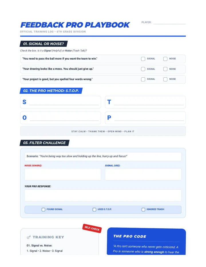 Feedback Pro Playbook Worksheet
