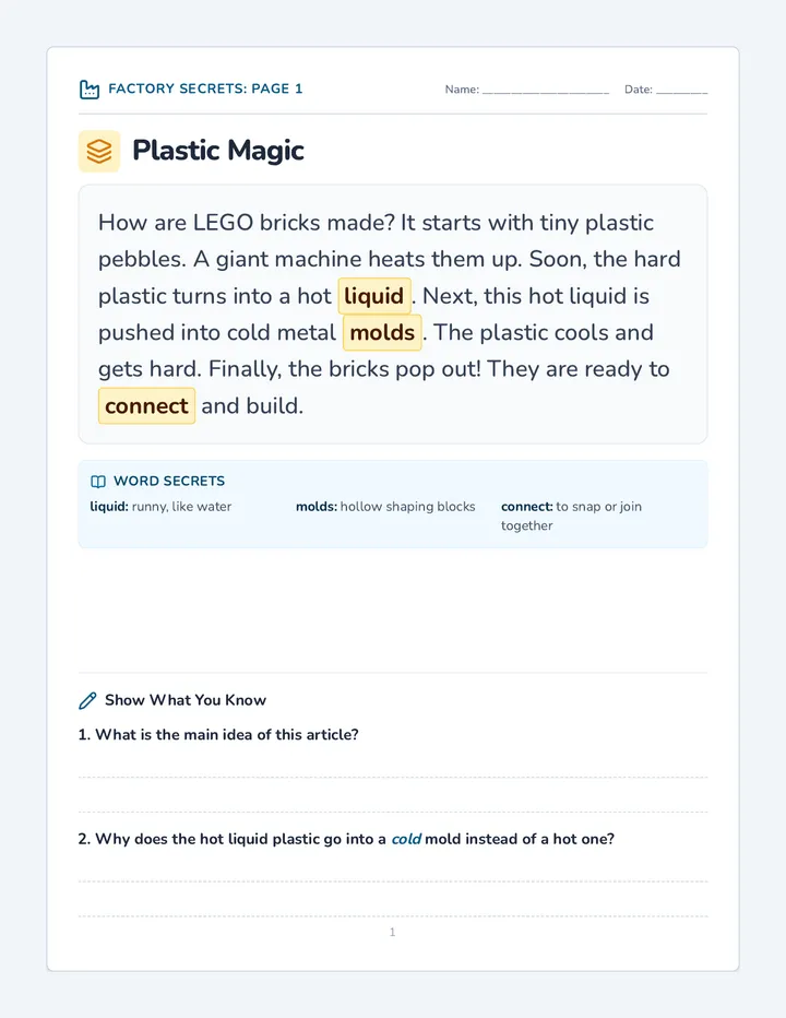 Factory Secrets Workbook